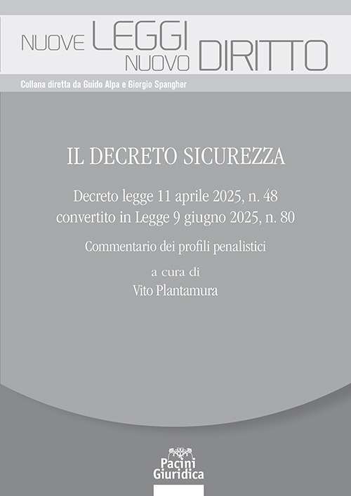 Il Decreto Sicurezza. Decreto legge 11 aprile 2025, n. 48 convertito in Legge 9 giugno 2025, n. 80. Commentario dei profili penalistici