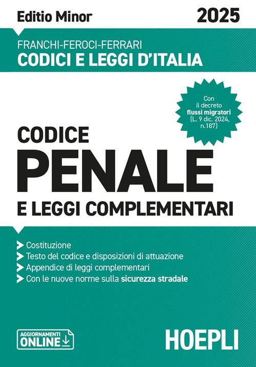 Codice penale e leggi complementari. Ediz. Minor 2025