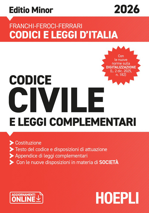 Codice civile e leggi complementari. Editio Minor 2026