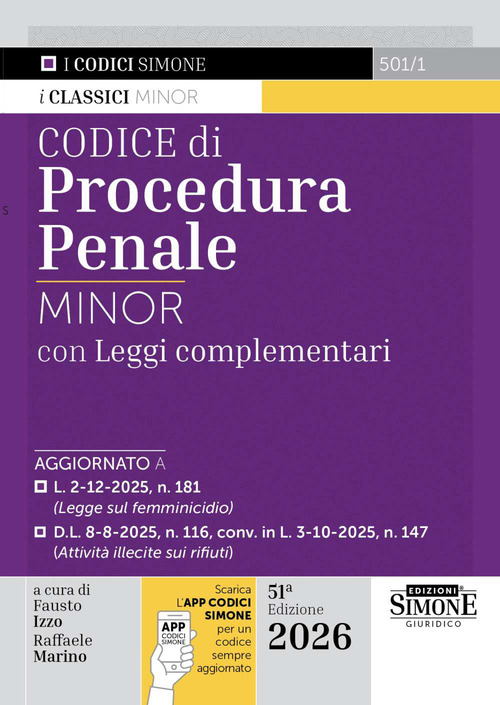 Codice di procedura penale Minor. Leggi complementari