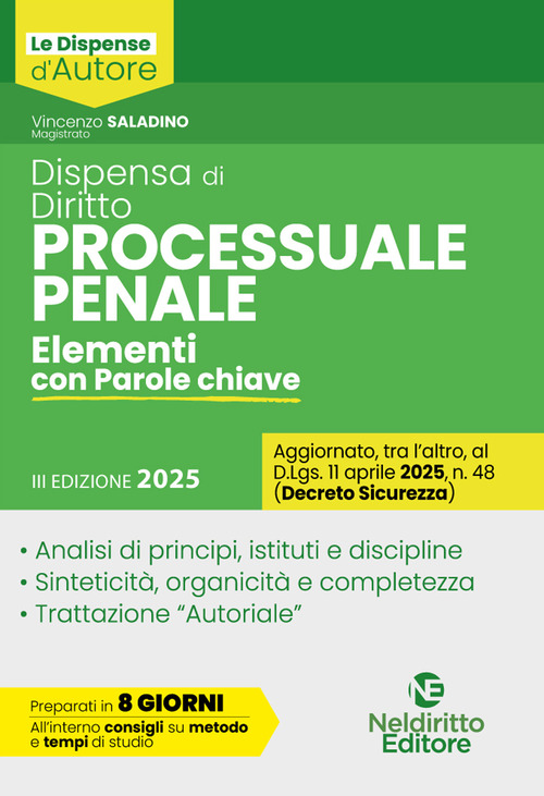 Dispensa di procedura penale 2025