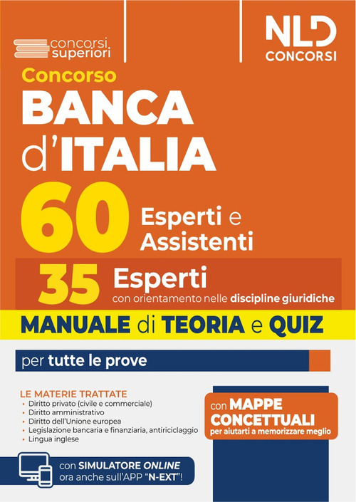 Concorso 60 unità Banca d'Italia. 35 posti per esperti con orientamento nelle discipline giuridiche. Manuale di teoria e quiz
