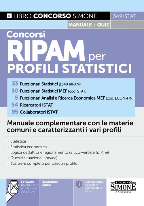 Concorsi RIPAM per profili statistici. Manuale complementare con le materie comuni e caratterizzanti i vari profili