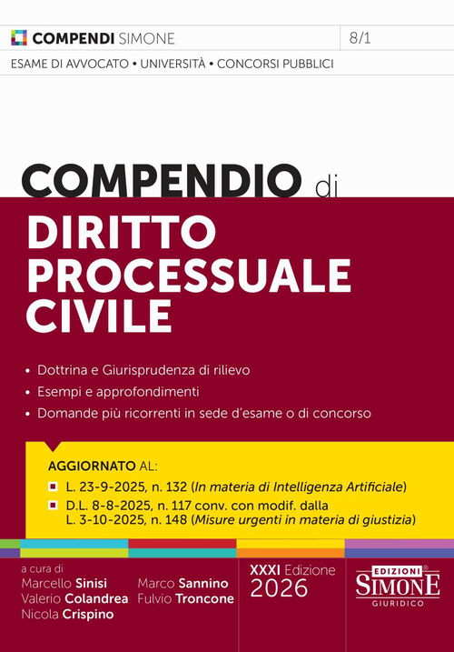 Compendio di diritto processuale civile