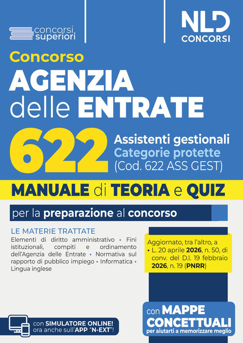 Concorso Agenzia delle Entrate 622 assistenti gestionali categorie protette. Manuale di teoria e quiz